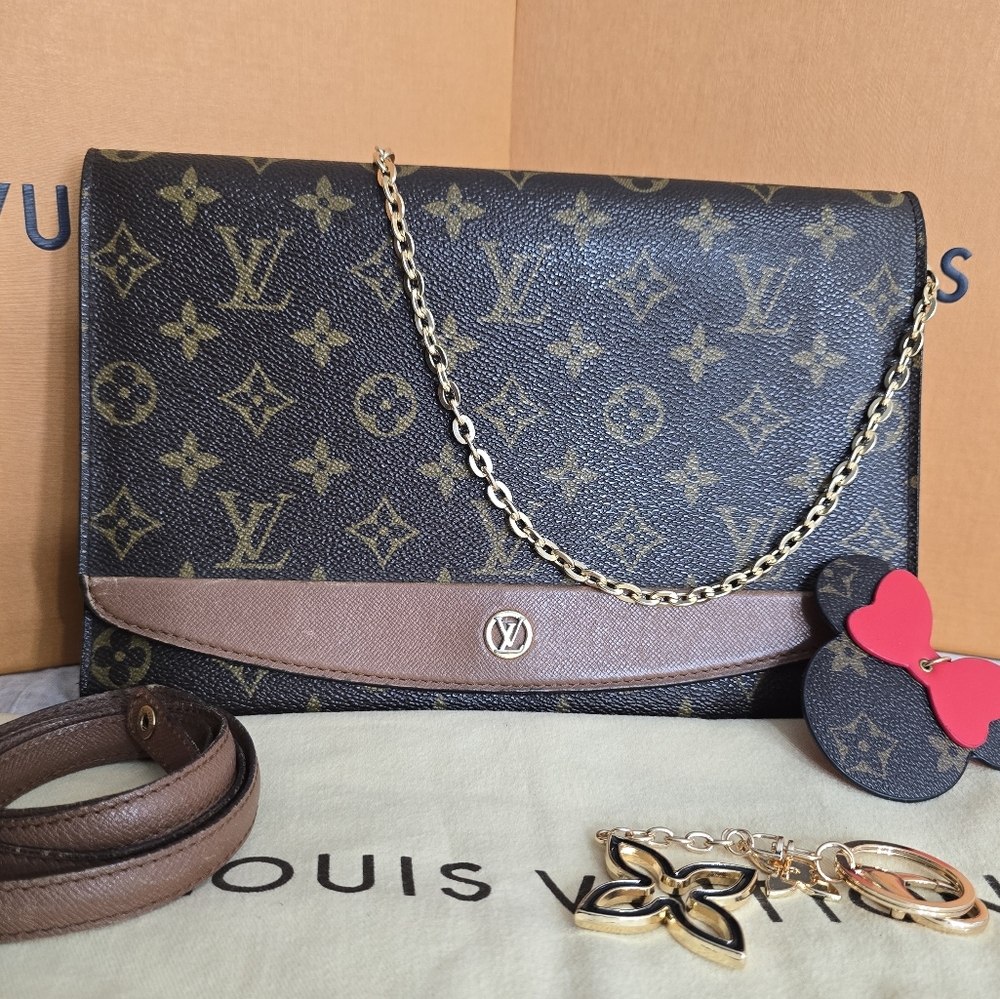 LOUIS VUITTON Monogram Bordeaux 24 Brown Shoulder Vintage Bag for Women's - Picture 4 of 17